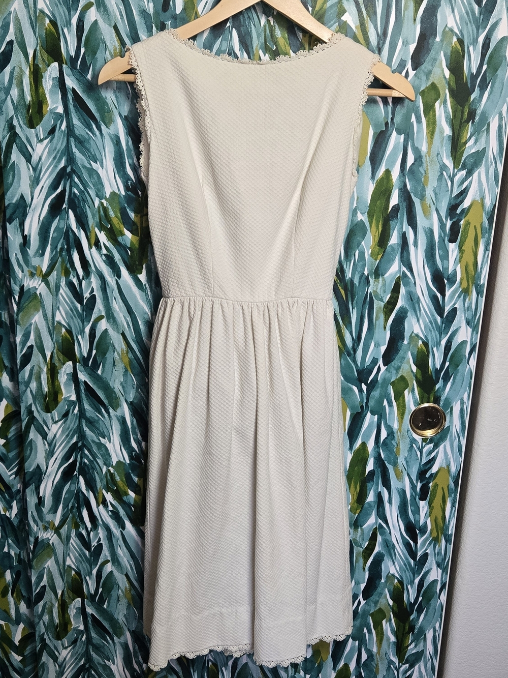 1960s Lanz Originals white textured cotton day dress